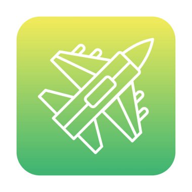 Jet Fighter ikonu. Askeri uçak uçuşu. vektör illüstrasyonu