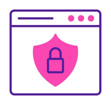 Basit Web Güvenlik simgesi, vektör illüstrasyonu