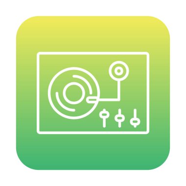 Basit vinil oynatıcı Turntable simgesi, vektör illüstrasyonu