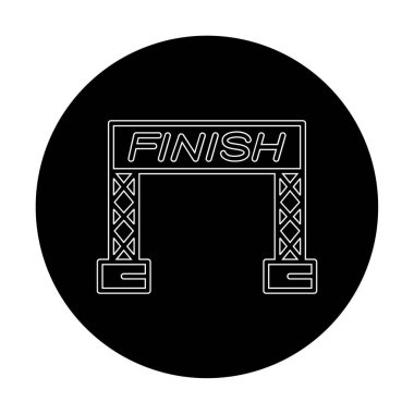 İzole edilmiş arkaplanda düz çizgi simgesi bitir                                                