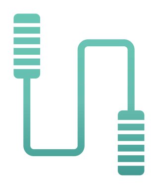 İp sporu ikonunu atlıyorum. Vektör illüstrasyonu 