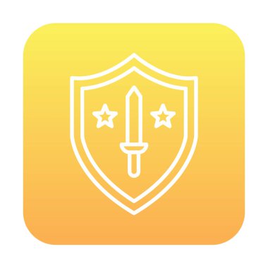 Kılıç vektör ağ simgesine sahip Askeri Kalkan, vektör illüstrasyonu 