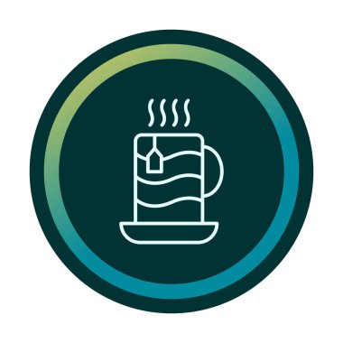 çay fincanı simgesi, vektör illüstrasyonu