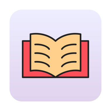 açık kitap simgesi, vektör illüstrasyonu basit tasarım