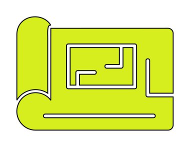 harita düz simgesi, vektör illüstrasyonu