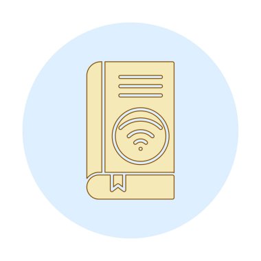 Wifi kitap ikonu vektör illüstrasyonu