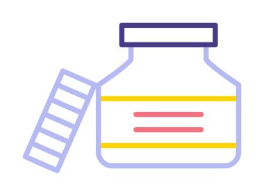 Mürekkep kavanozu simgesinin vektör çizimi 