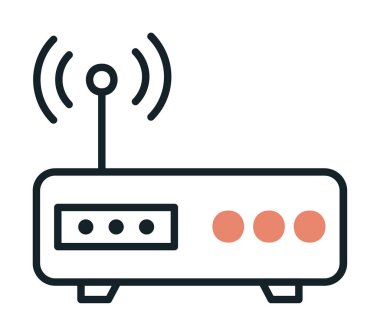 Basit Modem simgesi vektör illüstrasyonu