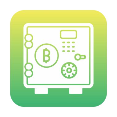 Bitcoin dolap simgesi, vektör illüstrasyonu 