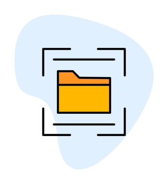 düz Dizin Tarayıcı simgesi vektör illüstrasyon tasarımı