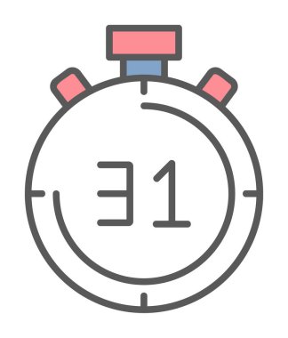 Basit kronometre ikon vektör illüstrasyon tasarımı