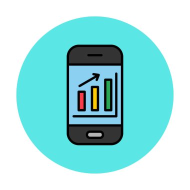 akıllı telefon ekran vektör simgeleri üzerinde analiz