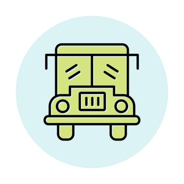 Okul otobüsü. Web simgesi basit illüstrasyon tasarımı