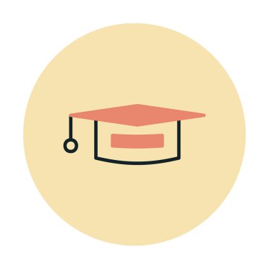 Mezuniyet şapkası ikonu, eğitim ikonu. düz tasarım biçimi