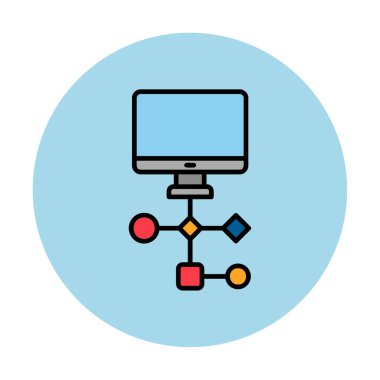 Çalışma akışı simgesi tasarımı, vektör illüstrasyonu                            