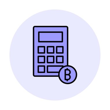 Şifreleme para birimi hesap makinesi web simgesi basit illüstrasyon