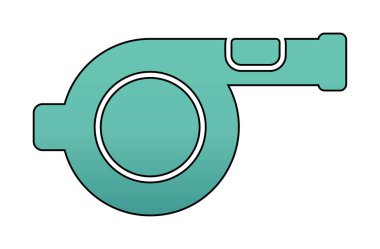 Basit Whistle düz simge vektörü, illüstrasyon