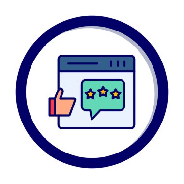 düz geribildirim simgesi vektör çizimi tasarımı