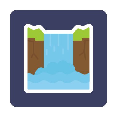 Basit Waterfal simgesi, vektör illüstrasyonu