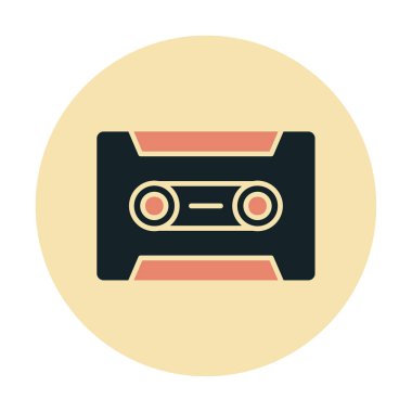 Kaset. Web simgesi basit illüstrasyon                               