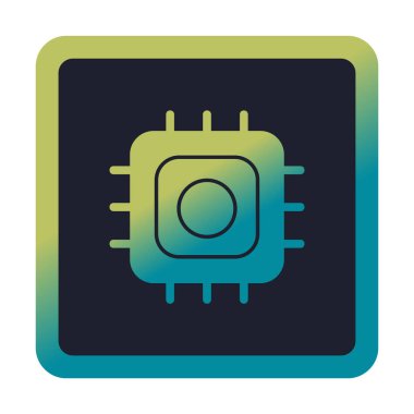 Basit düz işlemci çizgisi vektör simgesi