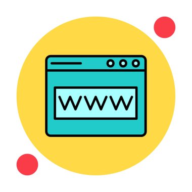 tarayıcı web sayfası simgesi, vektör illüstrasyonu 