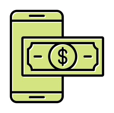 Basit Çevrimiçi Ödeme simgesi, vektör illüstrasyonu