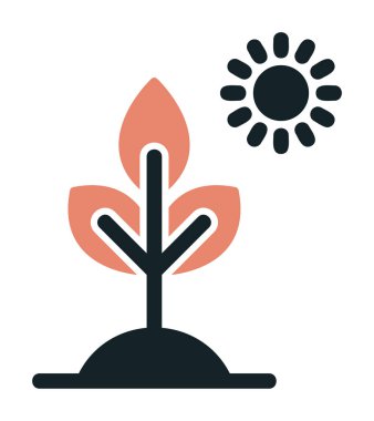 Biyoloji Bitki ana hatları simgesi beyaz arkaplanda izole edildi