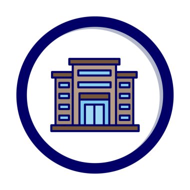 Alışveriş merkezi simgesi. Alışveriş merkezi oluşturma simgesi, vektör illüstrasyonu 