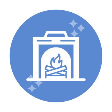 şömine simgesi vektör illüstrasyonu