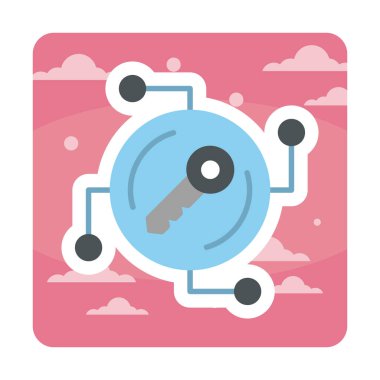 Anahtar ağ simgesi vektör illüstrasyonu 