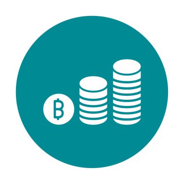 Basit bitcoin simgesi, vektör illüstrasyonu
