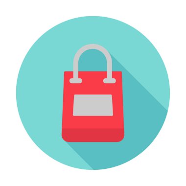 Alışveriş poşeti simgesi, vektör illüstrasyonu basit tasarım