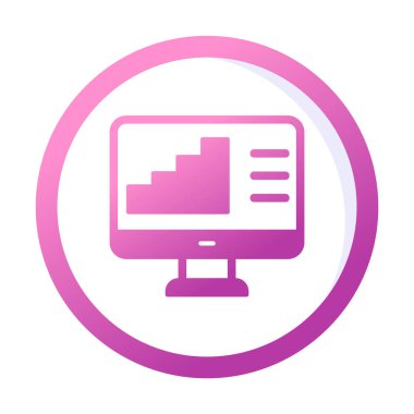 Basit Bilgisayar İzleme Veri Analizi simgesi, vektör illüstrasyonu