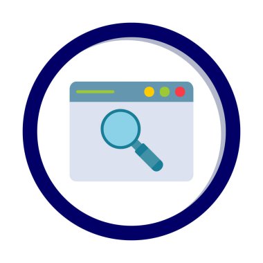 Basit Tarayıcı Arama simgesi, vektör illüstrasyonu