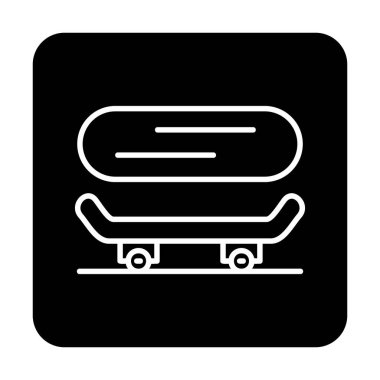 Basit kaykay simgesi, vektör illüstrasyonu