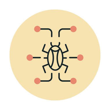 Basit dijital virüs simgesi, vektör illüstrasyonu
