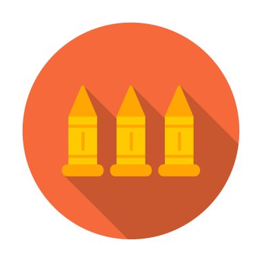 Askeri silah mermileri vektör ikonu. Sembol, logo çizimi. Vektör grafikleri 