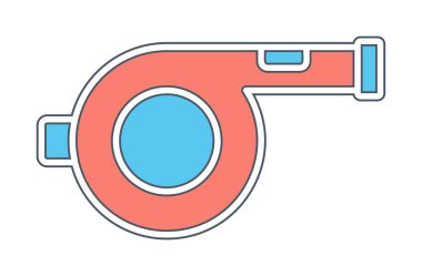 Basit Whistle düz simge vektörü, illüstrasyon