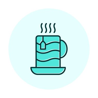 çay fincanı simgesi, vektör illüstrasyonu