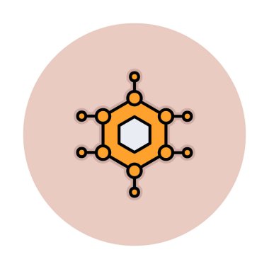 Basit Nanoteknoloji simgesi, vektör illüstrasyonu