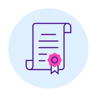 Sertifika vektör simgesi modern basit illüstrasyon                                 