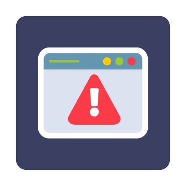 Basit Web Uyarı simgesi, vektör illüstrasyonu