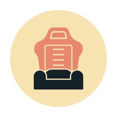 araba koltuğu simgesi, vektör illüstrasyonu 