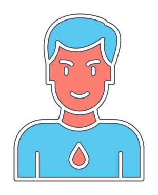 Basit Survivor kişi avatar simgesi, vektör illüstrasyonu