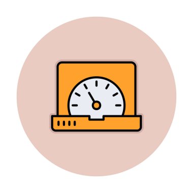 Vektör hızı test dizüstü bilgisayarı web simgesi, vektör illüstrasyonu