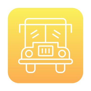 Okul otobüsü. Web simgesi basit illüstrasyon tasarımı