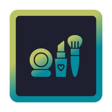 Makyaj araçları web simgesi, vektör illüstrasyonu