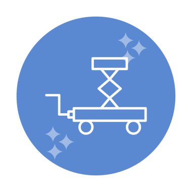 Makas kaldırma simgesi tasarımı, vektör illüstrasyonu