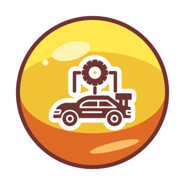 Araba servisi ikon vektör çizimi. Otomobil Yapılandırması             